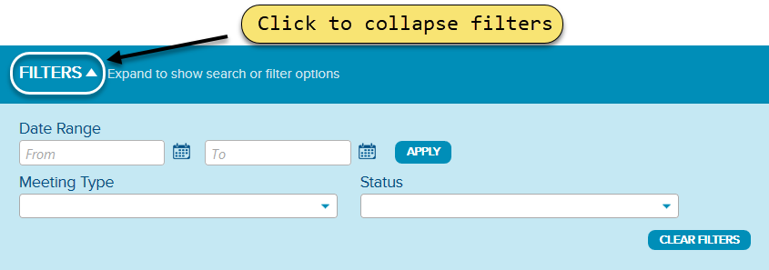 Expanded filters view