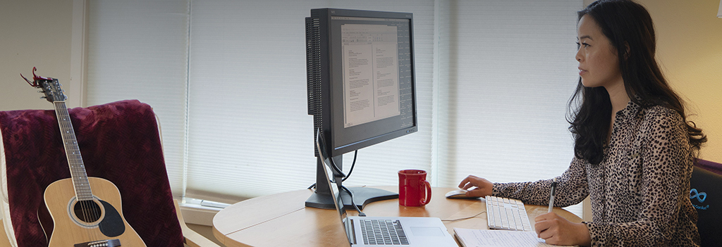 Woman working at computer