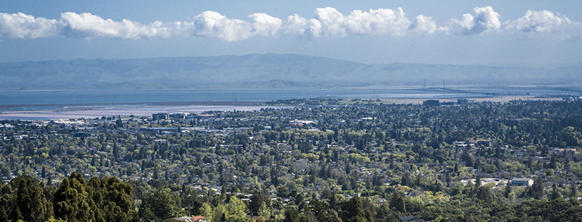 Redwood City vista view over Bay