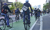 Bike riders on Market Street