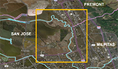 Map of Milpitas Odor Study boundaries